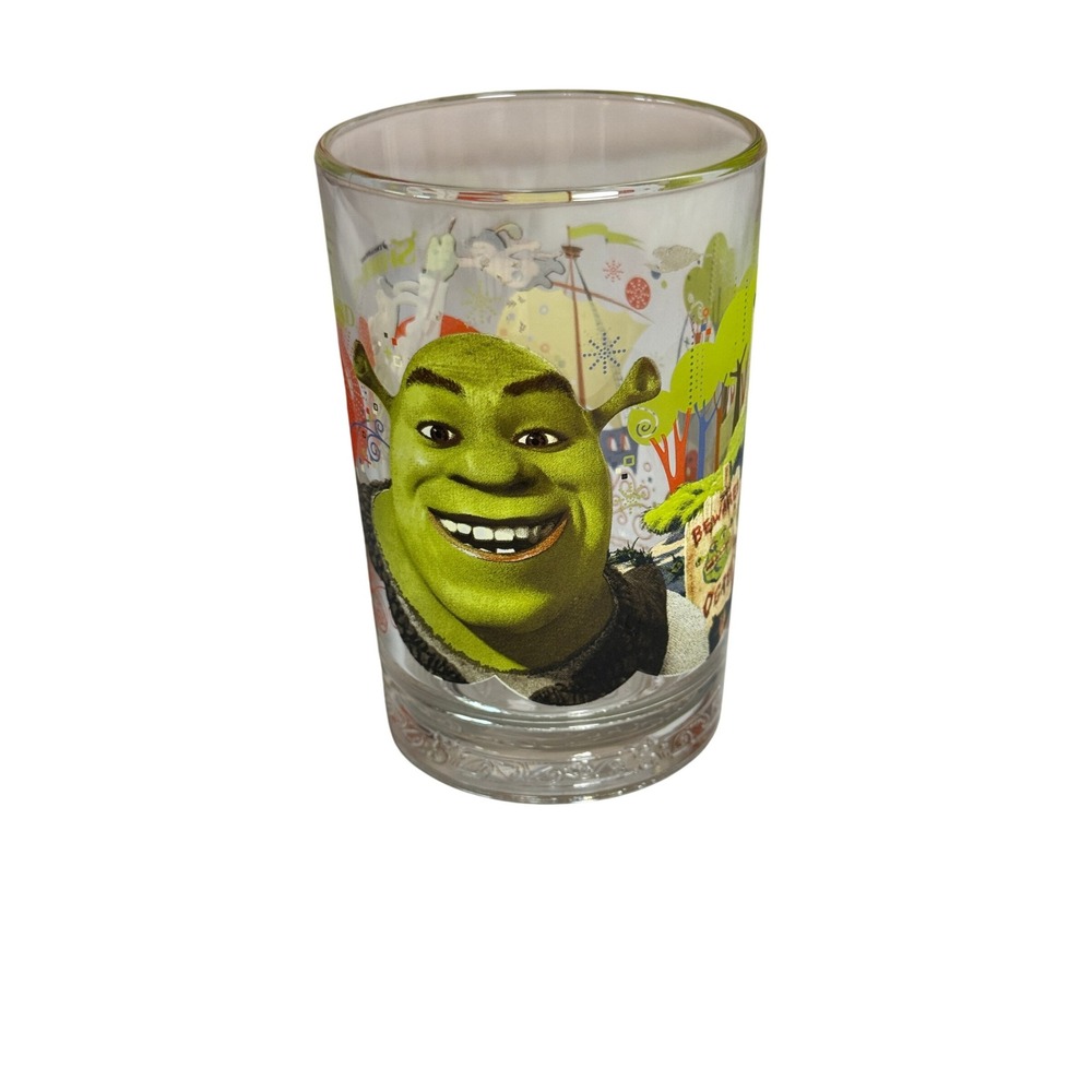 Shrek the Third 2007 McDonald's Glass Cup Shrek Donkey Gingy NOT Recalled